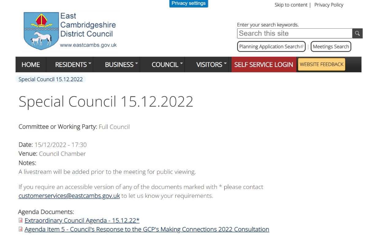 GCP - Special Council Meeting