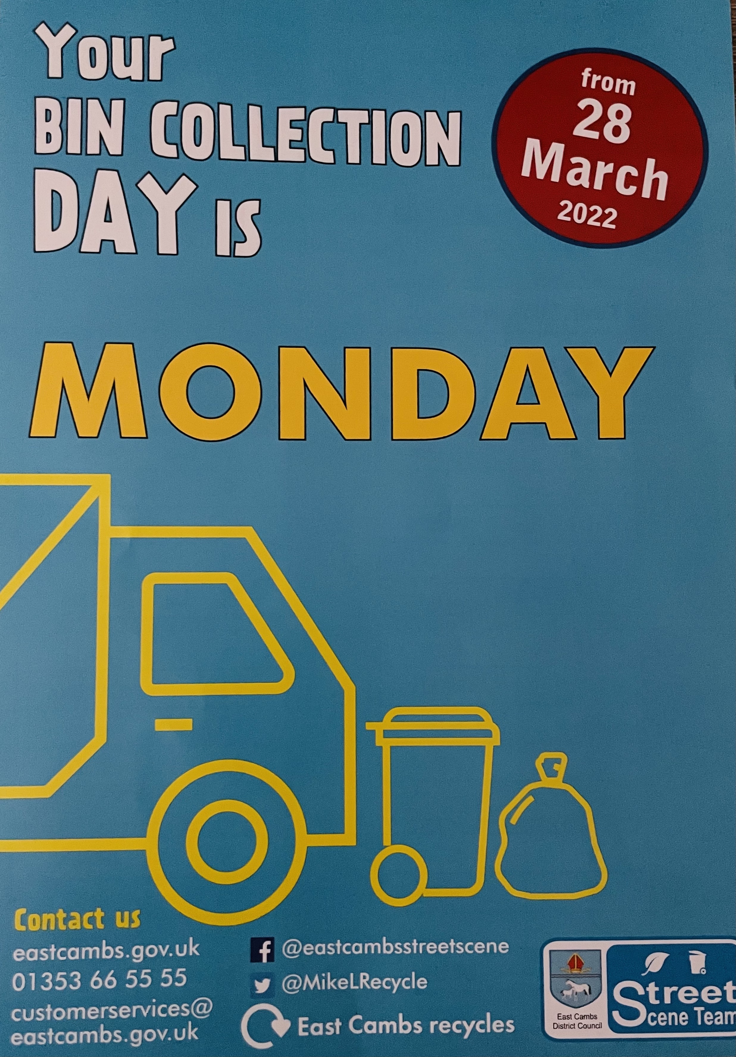 Reminder Bin Collection Monday